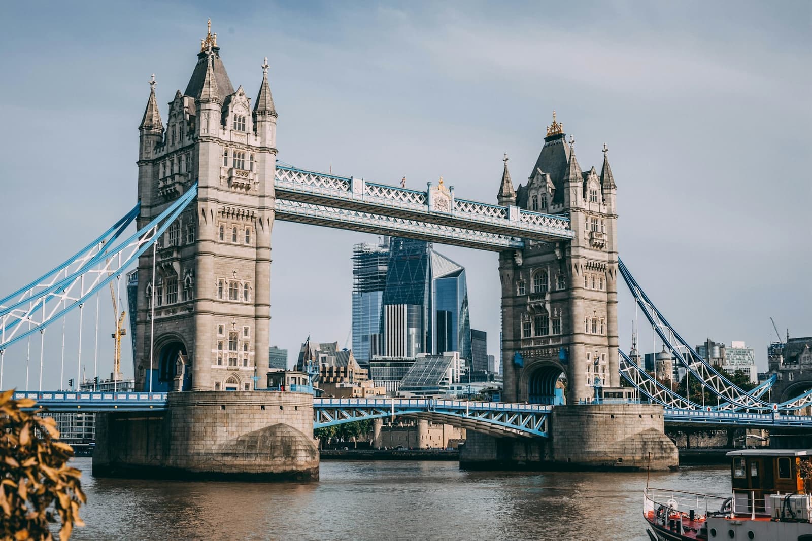 Tower Bridge over the River Thames with the London skyline
